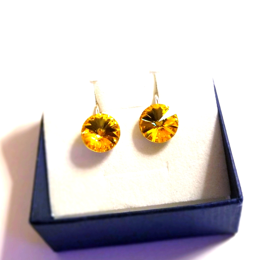New Sunflower Sterling Silver Swarovski Earrings
